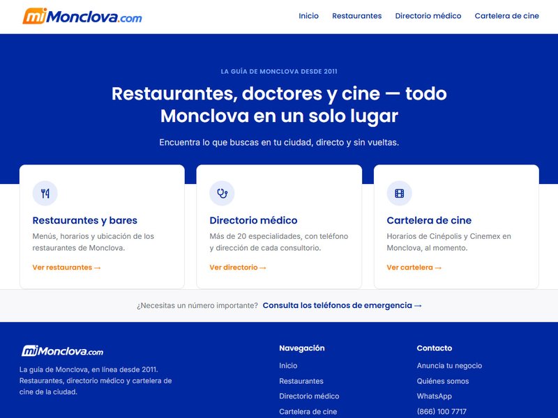 Sitio web de miMonclova.com